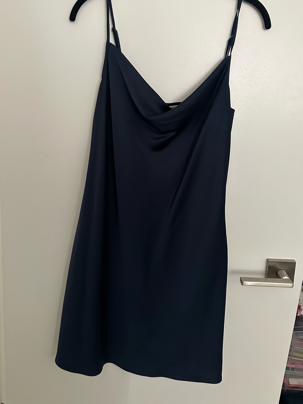 bp Navy Cowl Slip Mini Dress